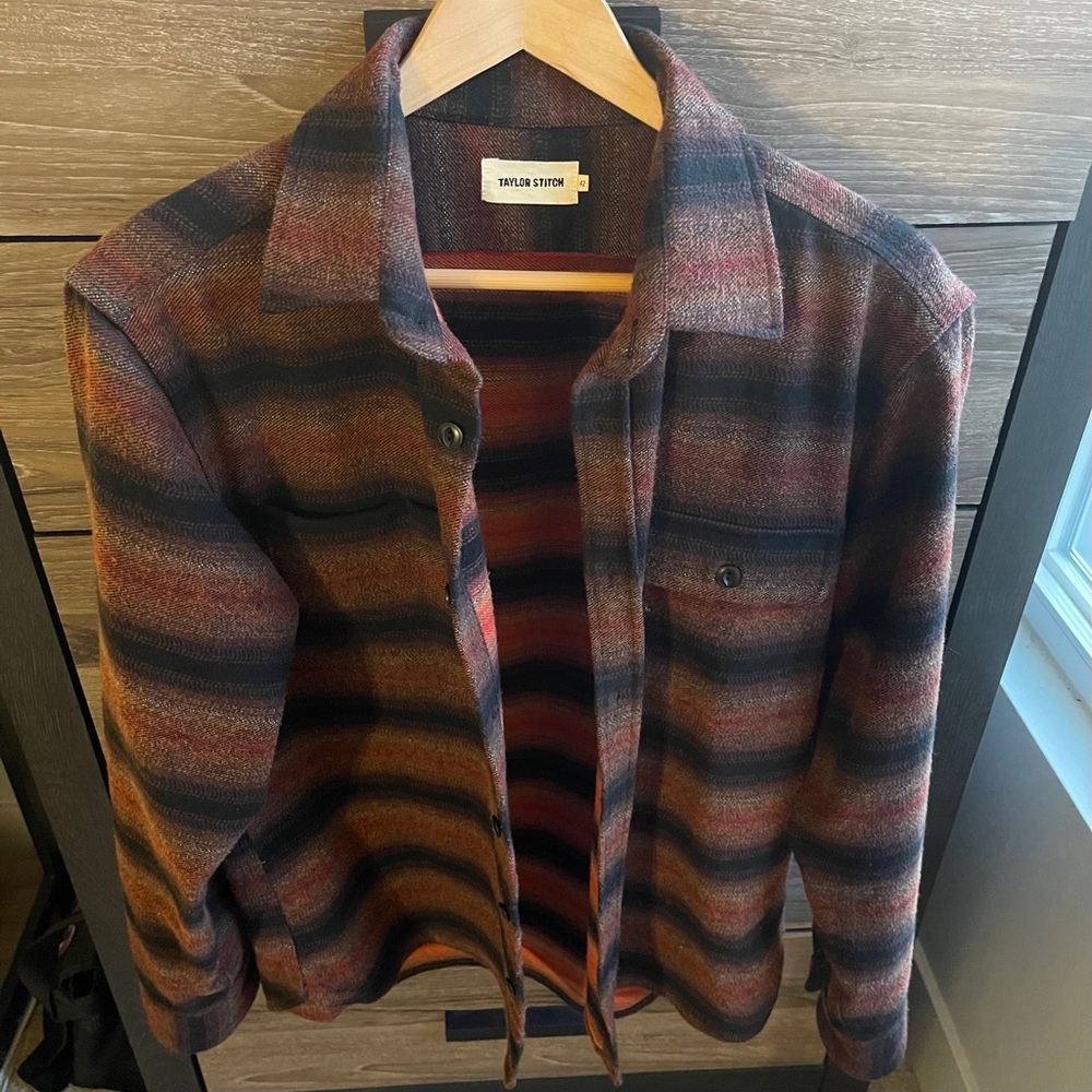 Taylor Stitch Moto Utility Shirt ; Sunset Stripe